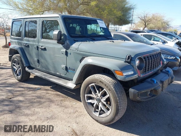 2024 Jeep Wrangler Willys z VIN 1C4RJXN65RW132000, wystawiony jako IAAI lot #41839686 z przebiegiem 14 796 mil mil oraz . Historia ofert i sprzedaży dostępna na DreamBid. Obrazek 1.