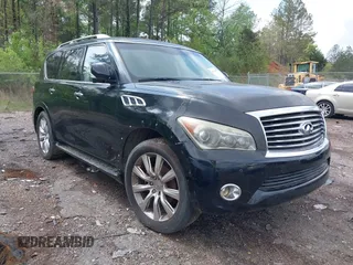 2012 Infiniti QX56 7-passenger with VIN JN8AZ2NF8C9518882, listed as a IAAI auction lot 41906485 with 176,883 mi miles. Bid and sale history available at carsss.com. Image 1.