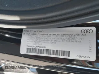 2015 Audi A6 Premium Plus with VIN WAUFGAFCXFN003171, listed as a IAAI auction lot 41262612 with 70,126 mi miles and . Bid and sale history available at DreamBid. Image 9.