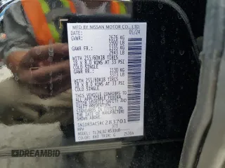 2024 Nissan Pathfinder S with VIN 5N1DR3AC5RC283701, listed as a Copart auction lot 50776655 with 1,504 mi miles and Salvage title. Bid and sale history available at DreamBid. Image 13.