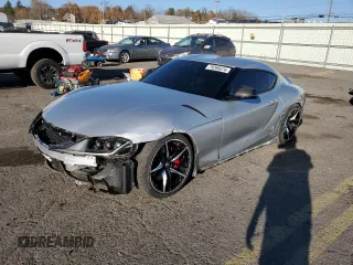 2020 Toyota GR Supra 3.0 with VIN WZ1DB4C08LW031739, listed as a Copart auction lot 79266674 with 26,582 mi miles and Salvage Title. Bid and sale history available at carsss.com. Image 1.