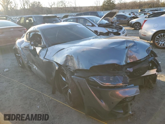 2022 Toyota Supra 3.0 with VIN WZ1DB0C08NW053820, listed as a Copart auction lot 41366175 with 13,429 mi miles and Salvage title. Bid and sale history available at DreamBid. Image 4.
