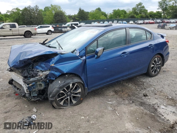 2015 Honda Civic EX z VIN 19XFB2F81FE058499, wystawiony jako Copart lot #55700965 z przebiegiem 106 410 mil mil oraz Czysty tytuł • Clean title. Historia ofert i sprzedaży dostępna na DreamBid. Obrazek 1.