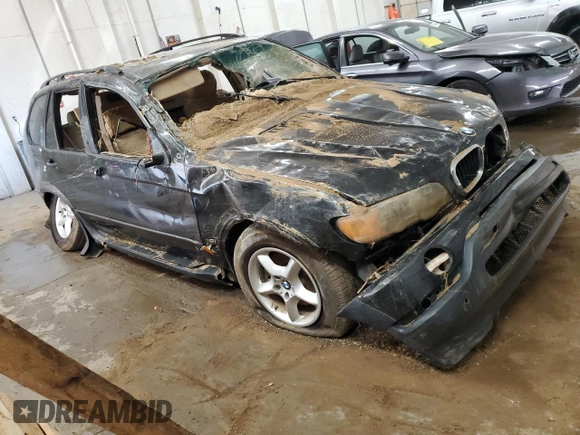 2001 BMW X5 3.0i with VIN WBAFA53501LP20049, listed as a Copart auction lot 76722354 with 0 mi miles and Non Repairable. Bid and sale history available at carsss.com. Image 4.