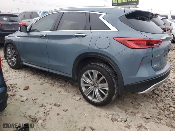 2023 Infiniti QX50 SENSORY with VIN 3PCAJ5EB5PF109056, listed as a Copart auction lot 42813775 with 13,665 mi miles and Salvage Title. Bid and sale history available at carsss.com. Image 2.