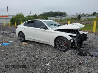 2021 Infiniti Q50 Red Sport 400 with VIN JN1FV7DP5MM850722, listed as a Copart auction lot 74550254 with Not provided miles and Salvage title. Bid and sale history available at DreamBid. Image 4.