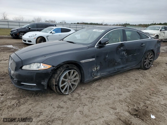 2015 Jaguar XJ with VIN SAJWA1CZ1F8V75808, listed as a Copart auction lot 44436825 with 0 mi miles and Salvage Title. Bid and sale history available at carsss.com. Image 1.