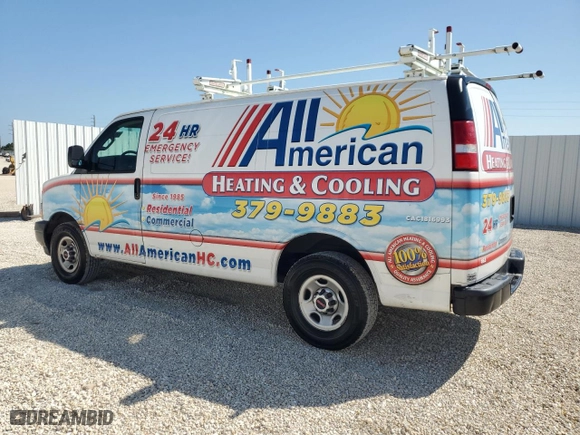 2020 GMC Savana Cargo Van with VIN 1GTW7AFP1L1148544, listed as a Copart auction lot 77503334 with 125,497 mi miles and Clean Title. Bid and sale history available at carsss.com. Image 2.
