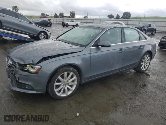 2013 Audi A4 Premium Plus with VIN WAUFFAFL9DN035464, listed as a Copart auction lot 49274865 with 78,274 mi miles and Salvage Title. Bid and sale history available at carsss.com. Image 1.
