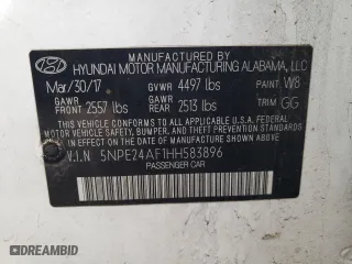 2017 Hyundai Sonata 2.4L with VIN 5NPE24AF1HH583896, listed as a Copart auction lot 48789575 with 127,197 mi miles and Salvage Title. Bid and sale history available at carsss.com. Image 12.