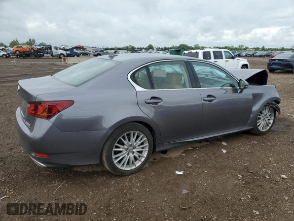 2013 Lexus GS 350 with VIN JTHCE1BL5D5004824, listed as a Copart auction lot 58638495 with 141,980 mi miles and Salvage title. Bid and sale history available at DreamBid. Image 3.