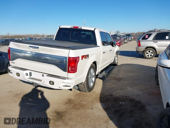 2017 Ford F-150 XL with VIN 1FTEW1EG0HFB05517, listed as a IAAI auction lot 41153073 with 92,281 mi miles. Bid and sale history available at carsss.com. Image 4.