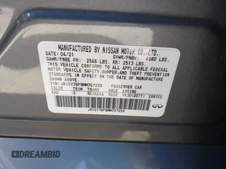 2021 Infiniti Q50 Luxe with VIN JN1EV7BP8MM707259, listed as a IAAI auction lot 41901696 with 78,060 mi miles and . Bid and sale history available at DreamBid. Image 9.