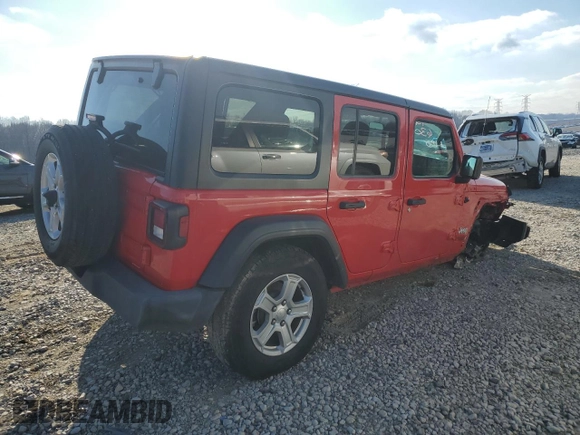 2021 Jeep Wrangler Unlimited Sport Altitude with VIN 1C4HJXDN1MW630739, listed as a Copart auction lot 87412754 with 123,771 mi miles and Salvage title. Bid and sale history available at DreamBid. Image 3.