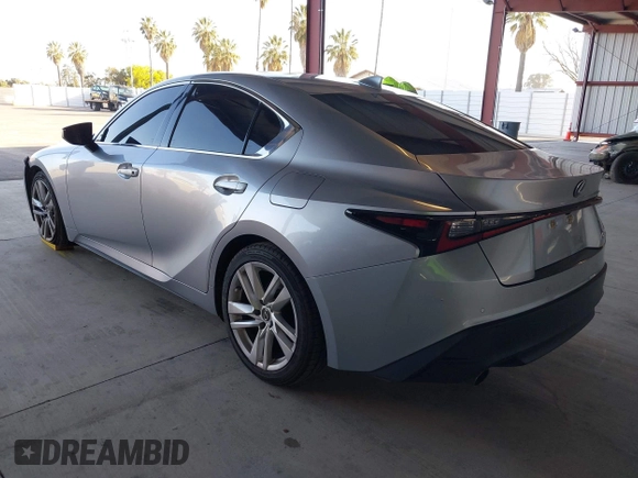 2021 Lexus IS 300 with VIN JTHCA1D24M5111198, listed as a IAAI auction lot 41944185 with 68,309 mi miles and . Bid and sale history available at DreamBid. Image 3.