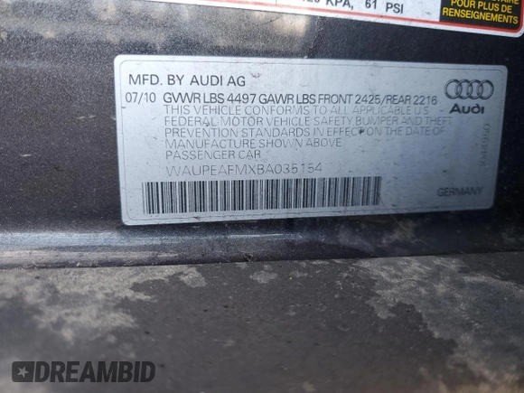 2011 Audi A3 Premium Plus z VIN WAUPEAFMXBA035154, wystawiony jako Copart lot #48960765 z przebiegiem 184 973 mil mil oraz Szkoda całkowita • Salvage title. Historia ofert i sprzedaży dostępna na DreamBid. Obrazek 12.