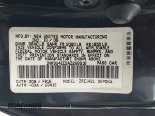 2010 Toyota Corolla with VIN 1NXBU4EE9AZ268818, listed as a IAAI auction lot 42058417 with 115,124 mi miles. Bid and sale history available at carsss.com. Image 9.
