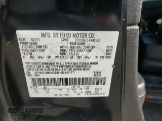 2011 Ford Escape XLT с VIN 1FMCU9DG5BKB65171, выставлен на аукционе Copart как лот 63237785 с пробегом 195 141 миль миль и Списание • Salvage title. История ставок и продаж доступна на DreamBid. Изображение 13.