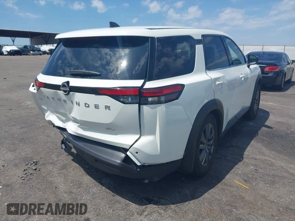 2024 Nissan Pathfinder S with VIN 5N1DR3AC1RC256575, listed as a IAAI auction lot 42042961 with 21,504 mi miles and . Bid and sale history available at DreamBid. Image 4.