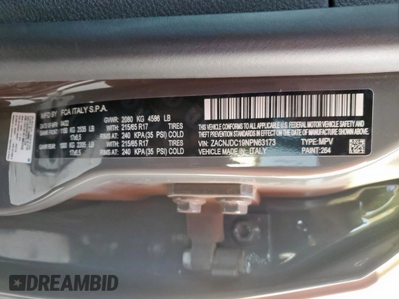 2022 Jeep Renegade Trailhawk with VIN ZACNJDC19NPN63173, listed as a Copart auction lot 52778065 with 18,988 mi miles and Salvage Title. Bid and sale history available at DreamBid. Image 16.