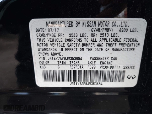2018 Infiniti Q50 Luxe z VIN JN1EV7AP9JM353684, wystawiony jako IAAI lot #42444432 z przebiegiem 85 036 mil mil oraz . Historia ofert i sprzedaży dostępna na DreamBid. Obrazek 9.