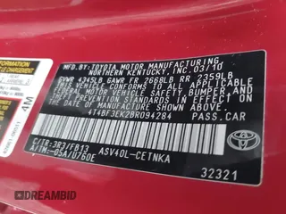 2011 Toyota Camry LE z VIN 4T4BF3EK2BR094284, wystawiony jako IAAI lot #41544578 z przebiegiem 171 518 mil mil oraz . Historia ofert i sprzedaży dostępna na DreamBid. Obrazek 9.