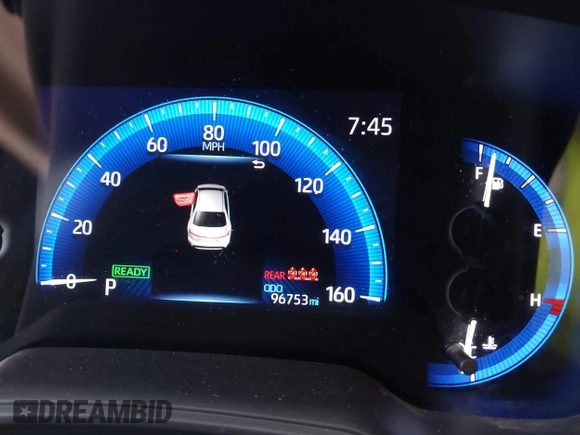 2021 Toyota Corolla Hybrid LE with VIN JTDEAMDE9MJ003172, listed as a IAAI auction lot 42062851 with 96,753 mi miles. Bid and sale history available at carsss.com. Image 16.