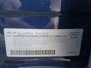 2007 Audi S4 z VIN WUARU78E87N907261, wystawiony jako Copart lot #73371764 z przebiegiem 70 932 mil mil oraz Szkody całkowita. Historia ofert i sprzedaży dostępna na DreamBid. Obrazek 13.