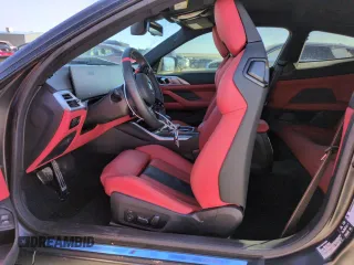 2025 BMW M4 Competition xDrive with VIN WBS33HK00SCS80612, listed as a Copart auction lot 50630295 with 8,666 mi miles and Salvage Title. Bid and sale history available at carsss.com. Image 7.