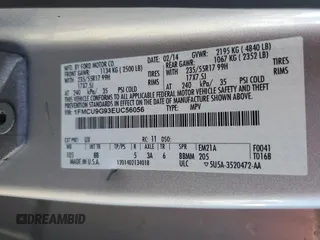 2014 Ford Escape SE с VIN 1FMCU9G93EUC56056, выставлен на аукционе Copart как лот 49608505 с пробегом 173 634 миль миль и Чистый • Clean title. История ставок и продаж доступна на DreamBid. Изображение 14.