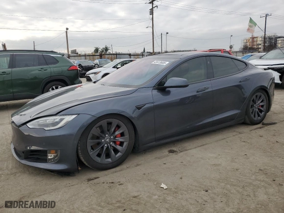 2017 Tesla Model S 100D with VIN 5YJSA1E42HF227582, listed as a Copart auction lot 43413605 with 82,531 mi miles and Salvage Title. Bid and sale history available at carsss.com. Image 1.