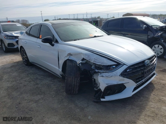 2021 Hyundai Sonata N Line with VIN 5NPEK4JC5MH128470, listed as a IAAI auction lot 41260324 with 58,488 mi miles. Bid and sale history available at carsss.com. Image 1.