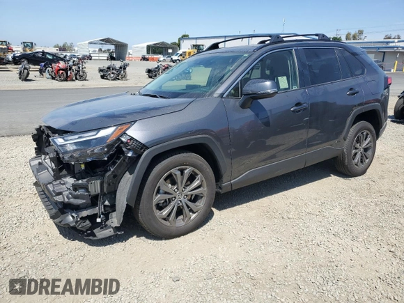 2025 Toyota RAV4 Hybrid XLE Premium with VIN JTMB6RFV8SD152327, listed as a Copart auction lot 53573615 with 12,830 mi miles and Salvage title. Bid and sale history available at DreamBid. Image 1.