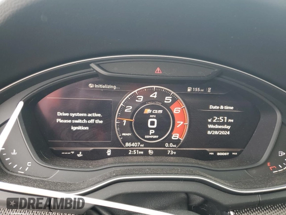 2018 Audi SQ5 Premium Plus with VIN WA1A4AFY9J2209331, listed as a Copart auction lot 68741054 with 86,407 mi miles and Salvage Title. Bid and sale history available at DreamBid. Image 9.