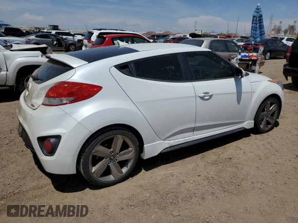 2013 Hyundai Veloster Turbo with VIN KMHTC6AE2DU162790, listed as a Copart auction lot 66404685 with 128,120 mi miles and Clean title. Bid and sale history available at DreamBid. Image 3.