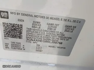 2024 Chevrolet Equinox LS with VIN 3GNAXHEG9RL298768, listed as a IAAI auction lot 41829973 with 10,897 mi miles. Bid and sale history available at carsss.com. Image 9.