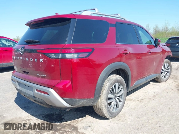 2023 Nissan Pathfinder SL with VIN 5N1DR3CC8PC251318, listed as a IAAI auction lot 42231262 with 22,039 mi miles and . Bid and sale history available at DreamBid. Image 4.