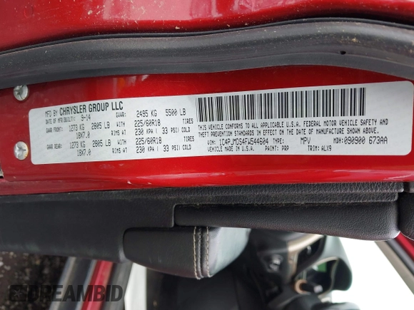 2015 Jeep Cherokee Limited with VIN 1C4PJMDS4FW544604, listed as a IAAI auction lot 41961706 with Not Provided miles and . Bid and sale history available at DreamBid. Image 9.