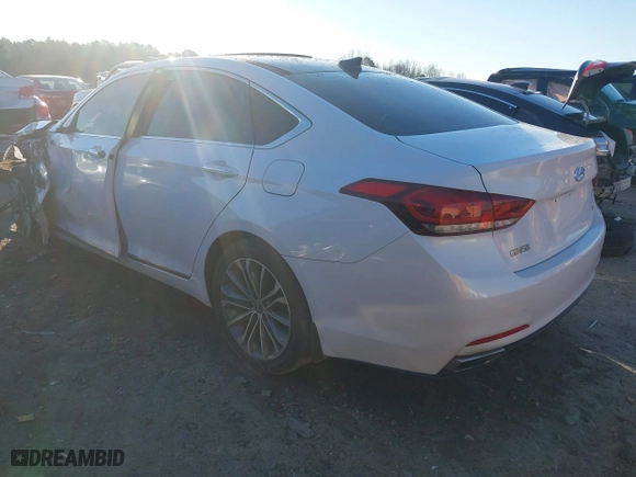 2016 Hyundai Genesis 3.8L with VIN KMHGN4JEXGU118461, listed as a IAAI auction lot 41368607 with 116,967 mi miles. Bid and sale history available at carsss.com. Image 3.