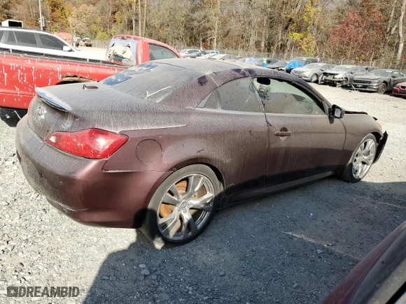 2010 Infiniti G37 Convertible with VIN JN1CV6FE5AM351729, listed as a Copart auction lot 78834614 with 0 mi miles and Salvage Title. Bid and sale history available at carsss.com. Image 3.