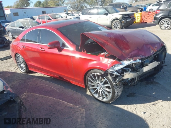 2015 Mercedes-Benz CLS-Class CLS 400 with VIN WDDLJ6HBXFA146319, listed as a IAAI auction lot 40631751 with 41,206 mi miles. Bid and sale history available at carsss.com. Image 1.