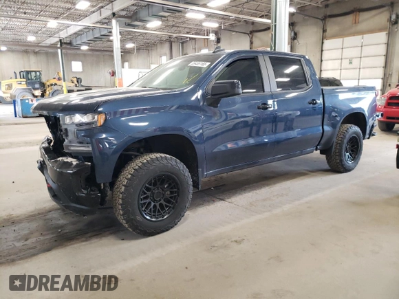 2021 Chevrolet Silverado 1500 LT Trail Boss with VIN 1GCPYFED9MZ349276, listed as a Copart auction lot 55455165 with 69,103 mi miles and Salvage Title. Bid and sale history available at DreamBid. Image 1.