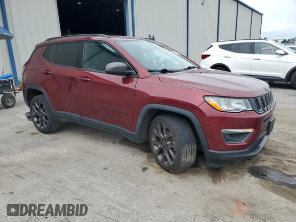 2021 Jeep Compass 80th Anniversary with VIN 3C4NJDEBXMT546477, listed as a Copart auction lot 58854585 with 57,376 mi miles and Non repairable. Bid and sale history available at DreamBid. Image 4.