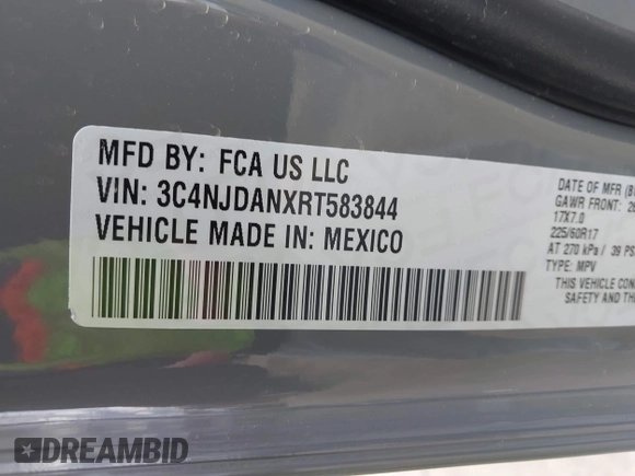 2024 Jeep Compass Sport с VIN 3C4NJDANXRT583844, выставлен на аукционе IAAI как лот 41359436 с пробегом 12 622 миль миль и . История ставок и продаж доступна на DreamBid. Изображение 9.