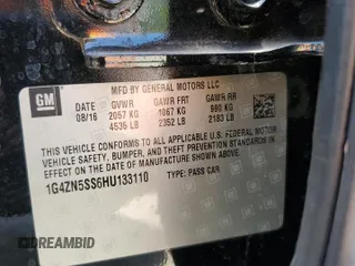 2017 Buick LaCrosse Preferred with VIN 1G4ZN5SS6HU133110, listed as a Copart auction lot 52186775 with 92,906 mi miles and Salvage Title. Bid and sale history available at carsss.com. Image 14.