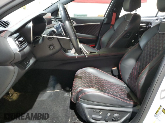2022 Genesis G70 3.3T with VIN KMTG54TEXNU103314, listed as a Copart auction lot 50079415 with 46,603 mi miles and Salvage Title. Bid and sale history available at DreamBid. Image 7.