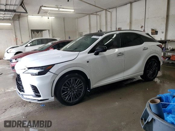 2023 Lexus RX 500h F Sport Performance with VIN 2T2BCMEA2PC004863, listed as a Copart auction lot 54155885 with 40,922 mi miles and Salvage title. Bid and sale history available at DreamBid. Image 1.