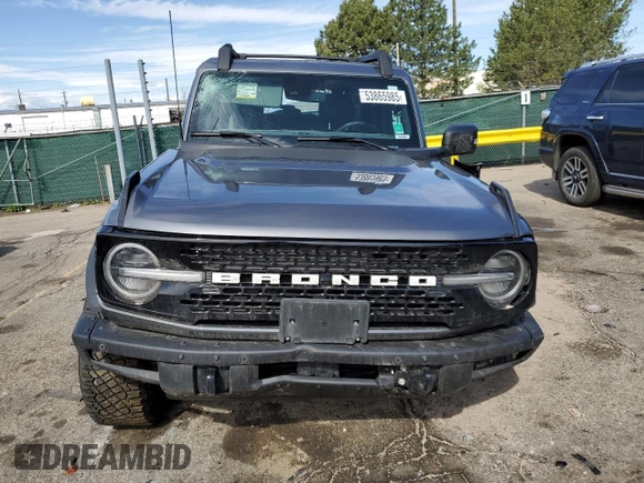 2023 Ford Bronco with VIN 1FMEE5DP5PLA85207, listed as a Copart auction lot 53865985 with 17,561 mi miles and Salvage title. Bid and sale history available at DreamBid. Image 5.