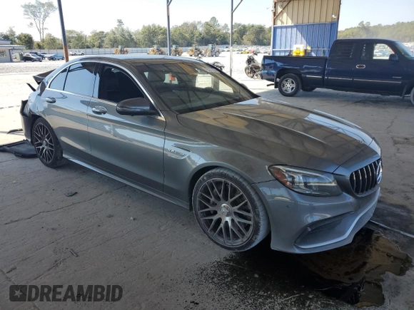 2020 Mercedes-Benz C 63 AMG with VIN 55SWF8GB7LU330754, listed as a Copart auction lot 75277924 with 64,076 mi miles and Salvage title. Bid and sale history available at DreamBid. Image 4.