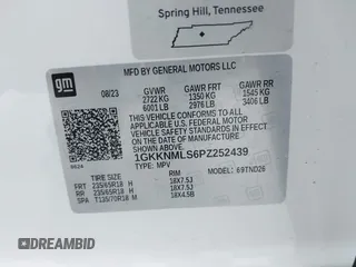 2023 GMC Acadia SLT with VIN 1GKKNMLS6PZ252439, listed as a IAAI auction lot 41277272 with 17,727 mi miles and . Bid and sale history available at DreamBid. Image 9.